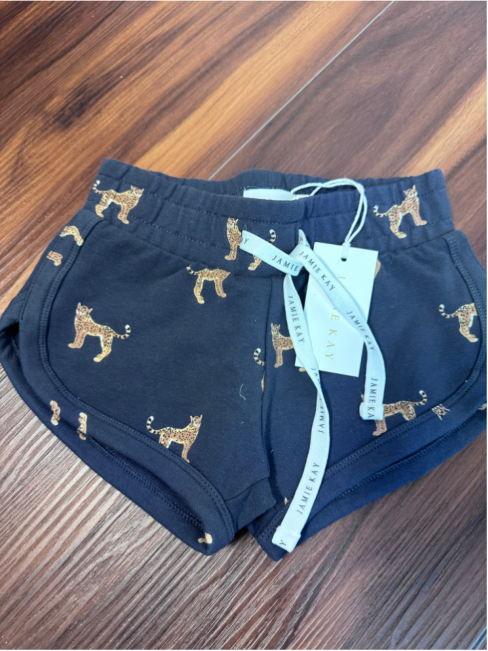 Boys Jamie Kay Leopard Print Shorts Navy Tan Size 4T